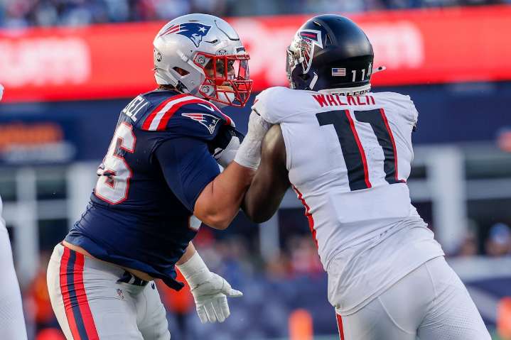 Patriots LT Will Campbell applauded for unheralded play in win over Atlanta