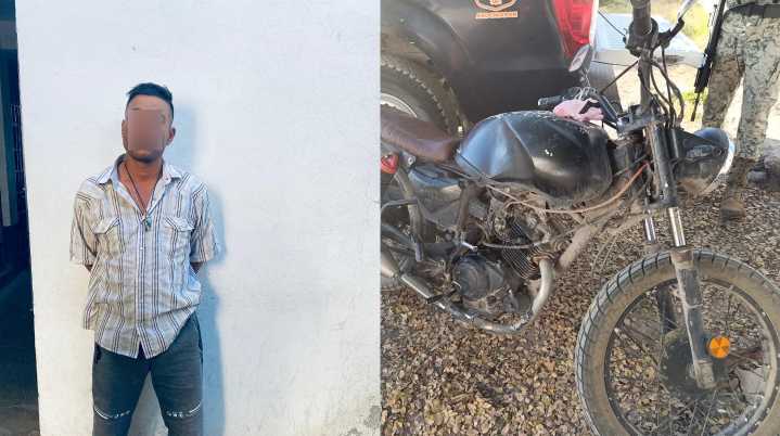 Detienen a motociclista armado en la colonia Florida de Axochiapan