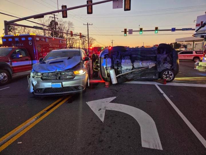 Patient freed after crash at Kings Fork Road and Pruden Blvd in Suffolk
