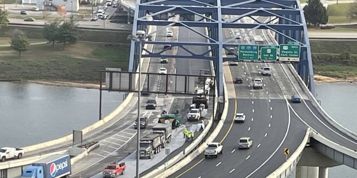 Traffic delays on I-64 Westbound due to bridge work
