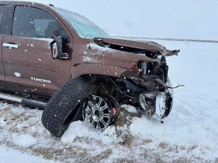 Drivers asked to move with care after two active snowplows were struck today