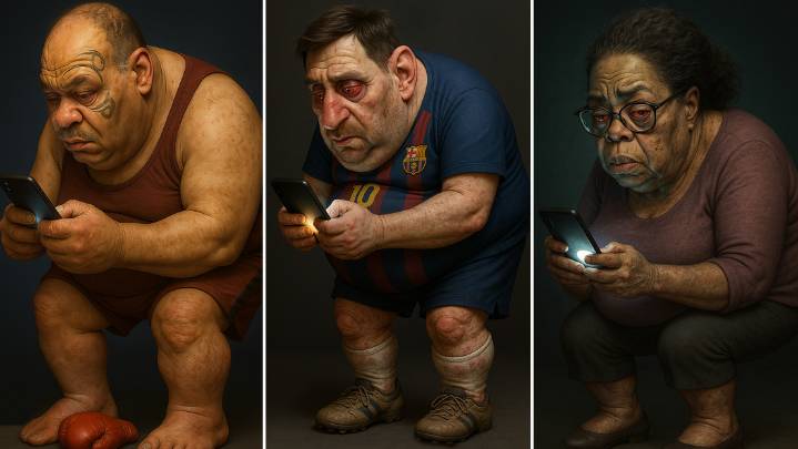 Futuros inquietantes: La IA revela el aterrador aspecto de los sedentarios en 2050