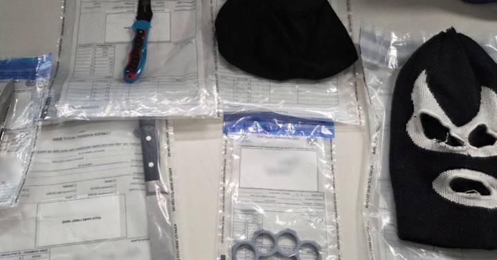 Men charged with stashing drugs, weapons, balaclava in car