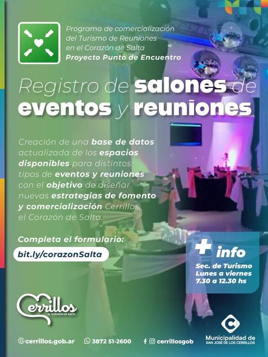 Cerrillos lanzó el Registro Municipal de Salones de Eventos y Reuniones