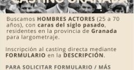 Casting en Granada:  una película busca hombres de 25 a 70 años con "caras del siglo pasado"