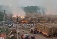 Tractors carrying sugarcane set on fire in Mudhol amid farmers pr...