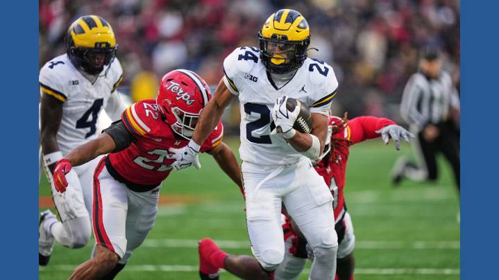 Substitute RB Kuzdzal runs for 100 yards and 3 TDs to lift No. 18 Michigan over Maryland 45