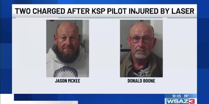 Two men charged after KSP pilot injured by laser