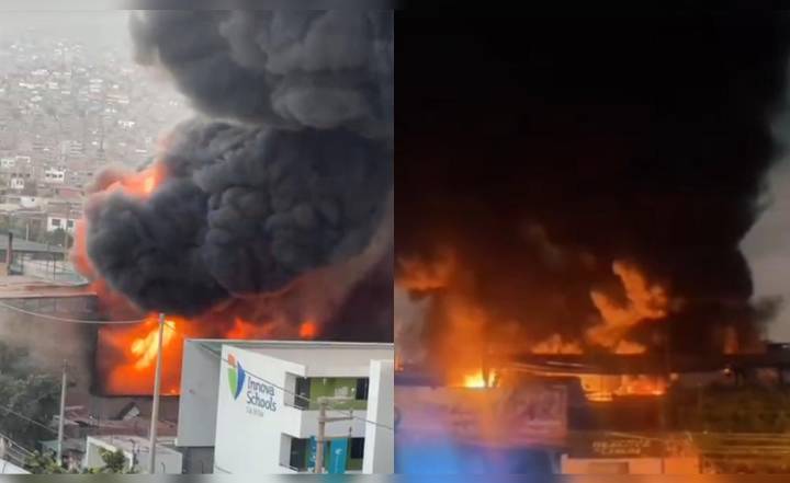 Reportan incendio de gran magnitud en San Juan de Lurigancho: varias casas han sido afectadas