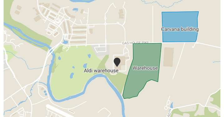 Plans for both warehouse and Carvana facility on Gas House Pike progress