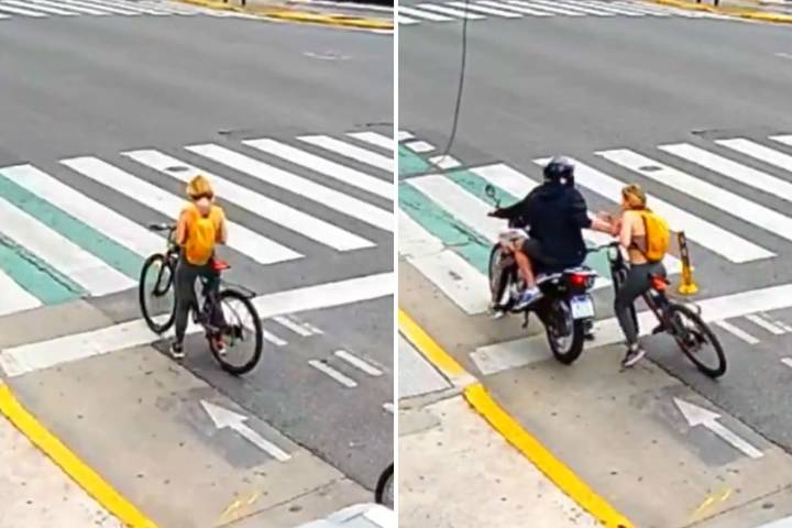 Una turista rusa forcejeó con dos motochorros que intentaron robarle el celular y logró retener a uno