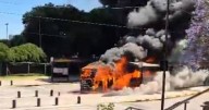 Se incendió un colectivo en Ciudad Universitaria