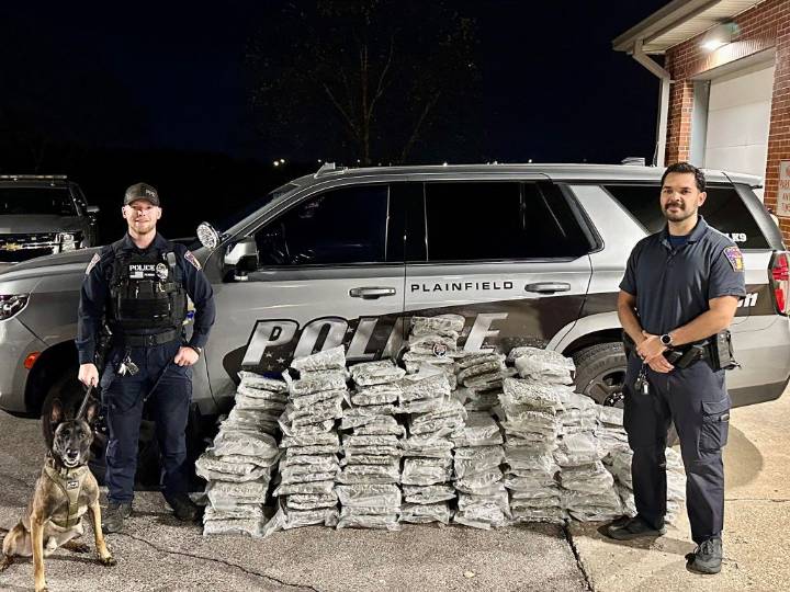 Plainfield PD Seize Over 200 Pounds of Marijuana During Traffic Stop