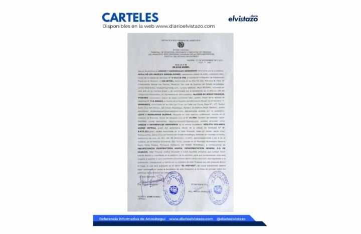 Edicto del Tribunal Municipal del Municipio José Gregorio Monagas del estado Anzoátegui, por la solicitud de Únicos y Universales Herederos de la extinta ciudadana Violeta Isolanda Gómez Ortega