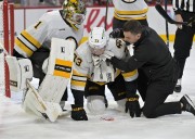 Deadspin | Bruins D Charlie McAvoy hit in face by puck vs. Canadiens, ruled out