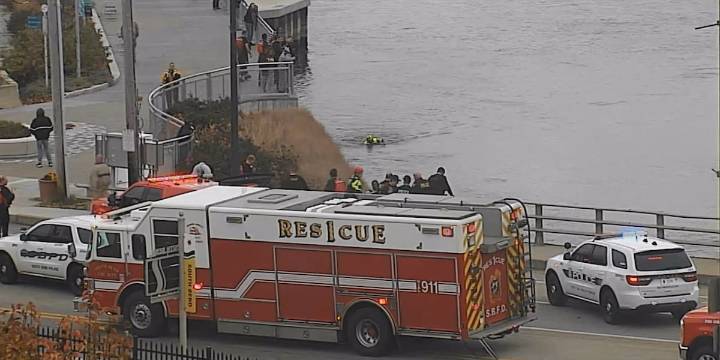 Man taken into custody after being pulled from St. Joseph River in downtown South Bend