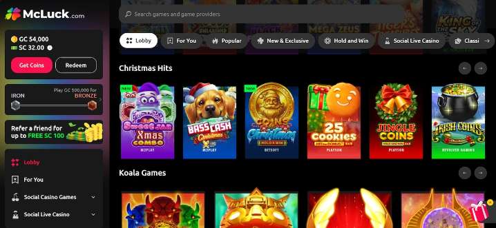 Maximize the McLuck first purchase bonus worth up to 227,500 GC and 107.5 SC