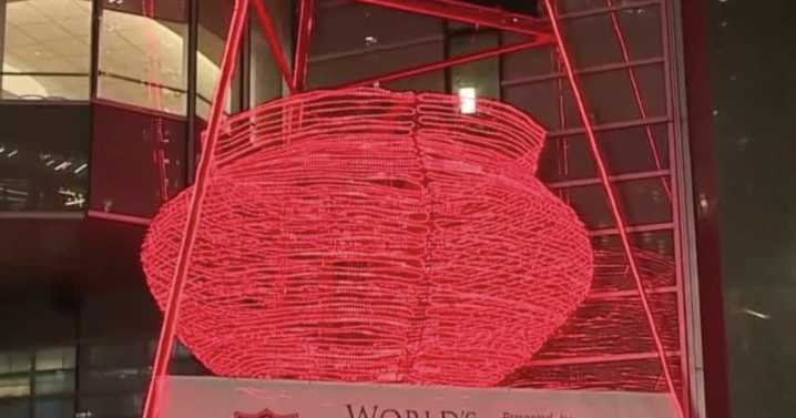 World's largest Salvation Army Red Kettle installed in Detroit as organization hopes to raise $7M