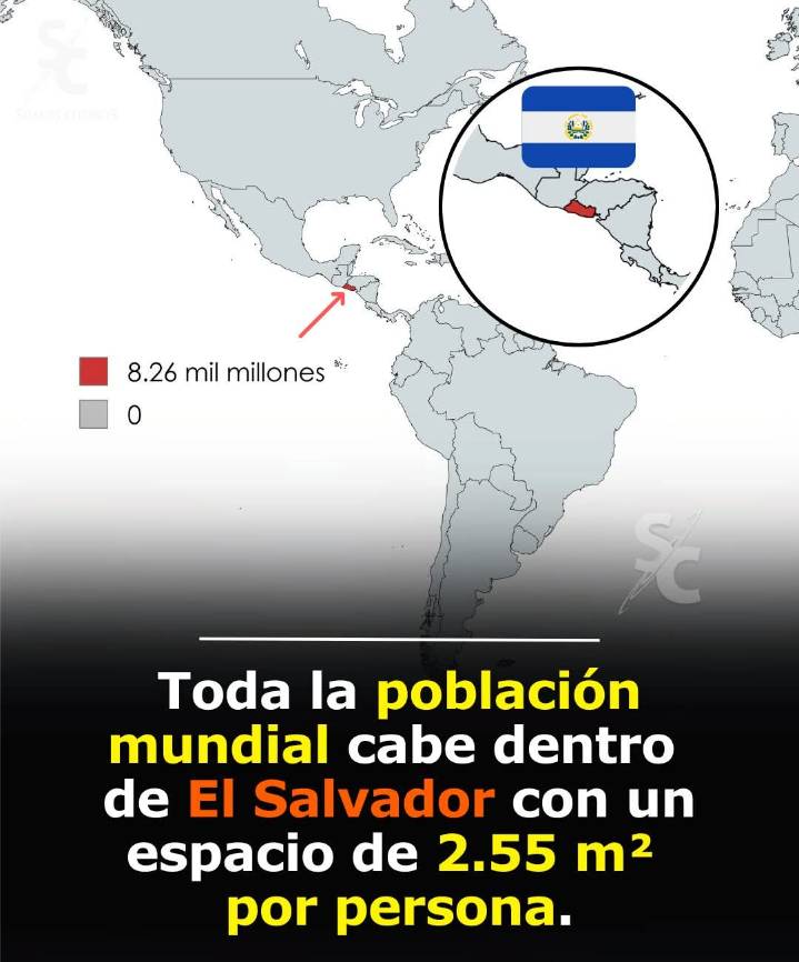 Toda la población mundial cabría dentro de El Salvador