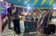 Juego mecánico se descarrila en la Feria de Xmatkuil