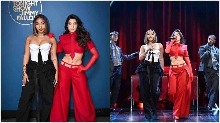 Nora Fatehi dazzles on Jimmy Fallon show, performs with Shenseea. See pics