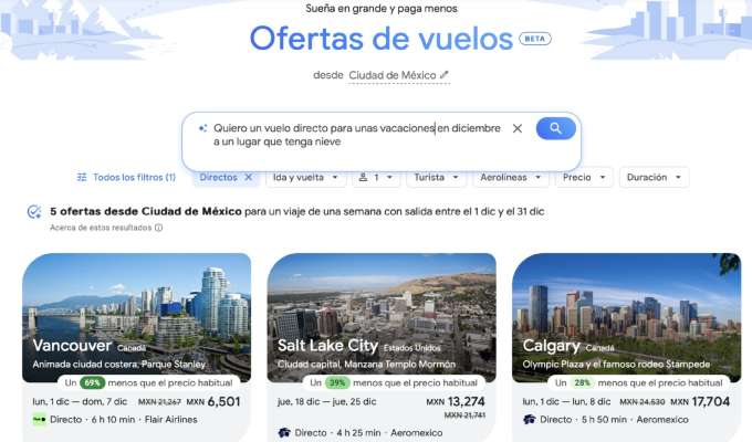 Google lanza “Ofertas de vuelos”: función permite encontrar viajes más baratos gracias a la IA