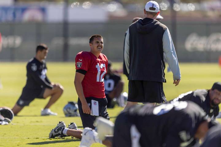 Raiders quarterback Aidan O’Connell trying to support Geno Smith