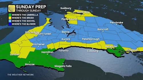 First accumulating snow of the season could hit southern Ontario Sunday