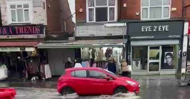 Storm Claudia leaves main Birmingham road 'like a river' after heavy rain