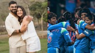 Virat Kohli, Anushka Sharma celebrate the win of Indian women over South Africa to clinch the ODI World Cup