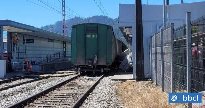EFE informa que estación Leonera está temporalmente cerrada por descarrilamiento de tren de carga