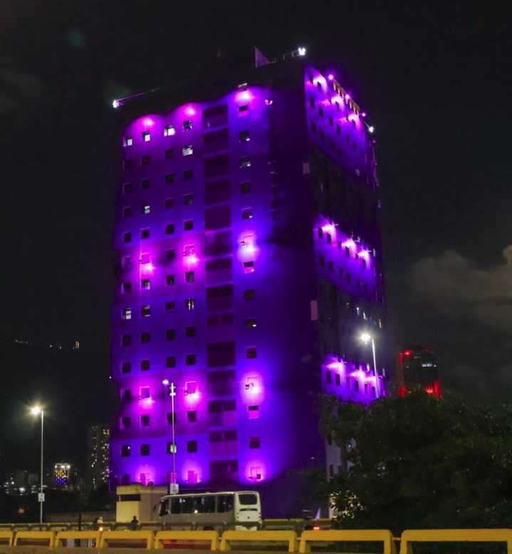 Cicpc se ilumina y viste de violeta para prevenir la violencia contra la mujer