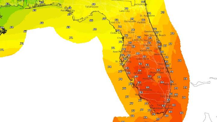 Florida Thanksgiving forecast. Above-normal temps, cold front