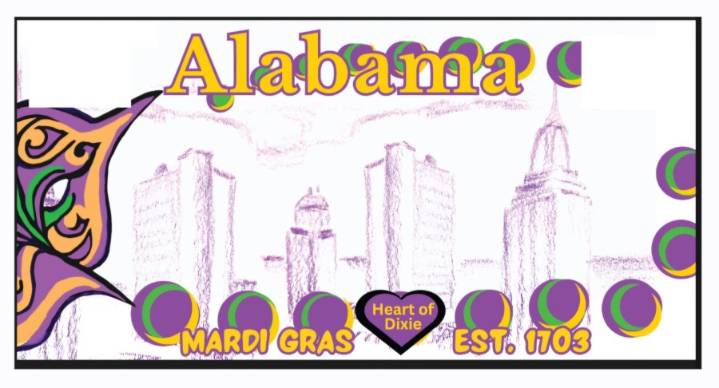 Mobile's Mardi Gras roots celebrated on new license plate