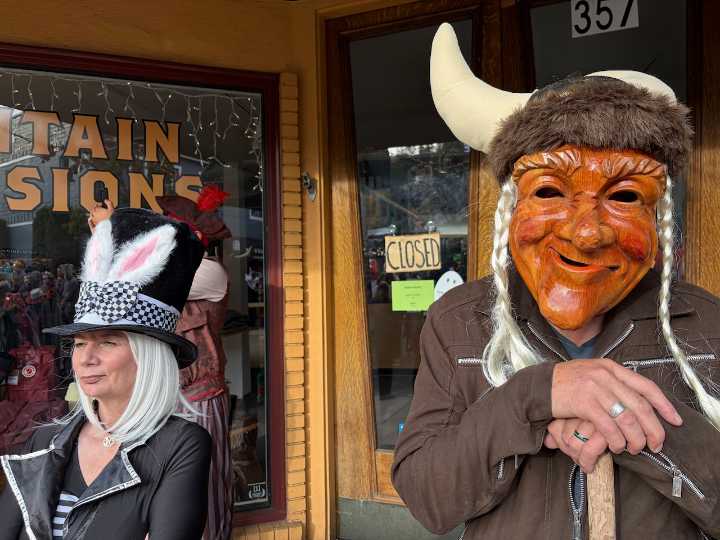 Few inflatable frogs, plenty of custom costumes seen at the art