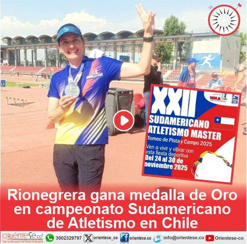 Rionegrera gana medalla de Oro en campeonato Sudamericano de Atletismo en Chile