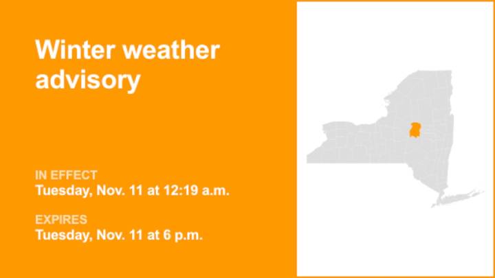 NY weather: Winter weather advisory in place for Herkimer County until Tuesday evening
