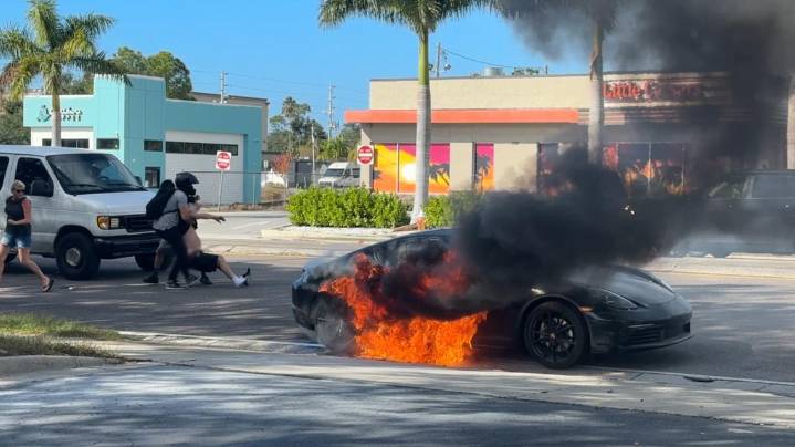 WATCH: Good Samaritans rescue elderly man from burning car in Clearwater