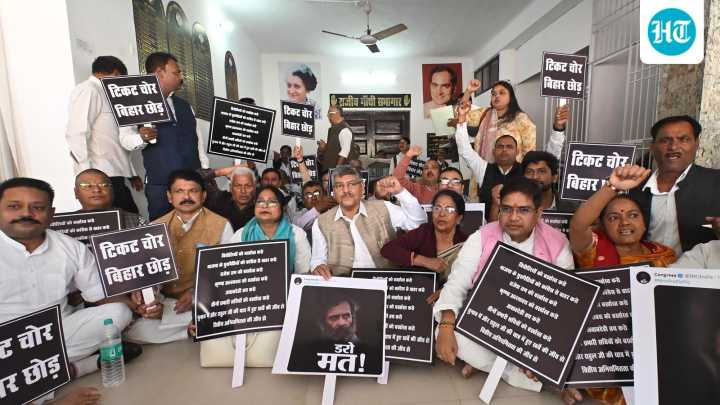 Bihar Congress workers protest against party's state unit chief after poll loss