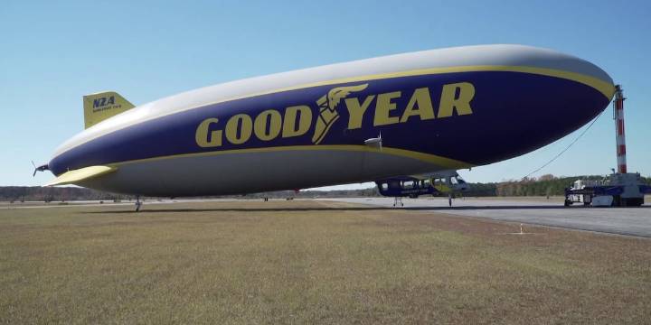 Goodyear Blimp visits Greenville for secret project