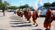 Buddhist monks resume 2,300-mile walk for peace after accident near Houston