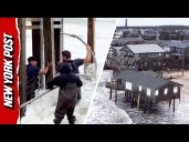 Waves Wash Over Buxton Beach Locals as They Work to Save Crumbling Home