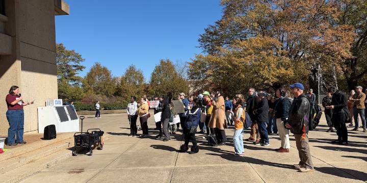 UT workers union holds rally on campus, demands professor dismissed over Charlie Kirk comments be reinstated