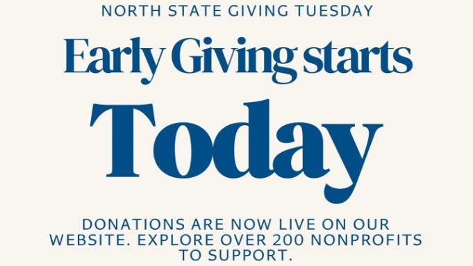 North State Giving Tuesday opens early, with incentive