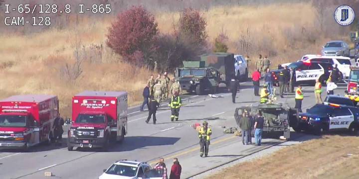 Indiana National Guardsman dead, 3 more injured after crash in central Indiana