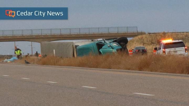 UHP: Semi loaded with blocks of cheese crashes on I
