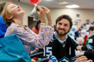 Photo gallery: Utah Mammoth share early Thanksgiving joy with young Primary Children’s kids