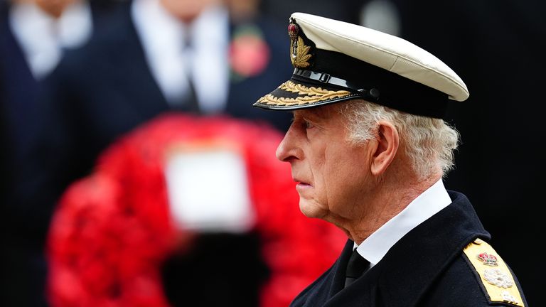 King to lead nation in two-minute silence during Remembrance Sunday service at the Cenotaph