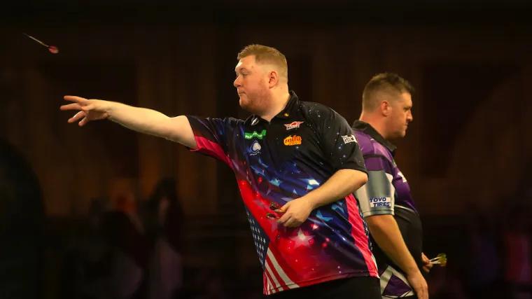 Grand Slam of Darts begins with multiple Saturday afternoon shocks
