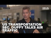 U.S. Transportation Secretary Sean Duffy speaking from Chicago Tuesday about air traffic
